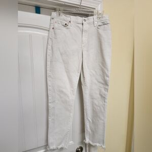 Citizens of Humanity Ella Jeans White Size 28 Raw Hem